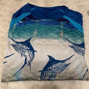 Oceanic Blue Marlin Men's Rash Guard